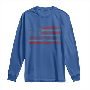 BBQ Long Sleeve Shirt With Red Line American Flag Meat Smoker Grilling Gifts TS10 Royal Blue Print Your Wear