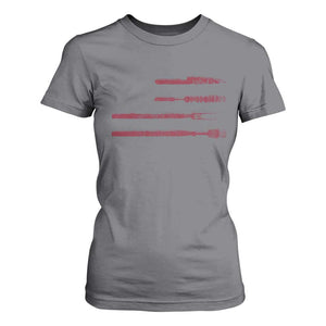 BBQ T Shirt For Women With Red Line American Flag Meat Smoker Grilling Gifts TS10 Charcoal Print Your Wear