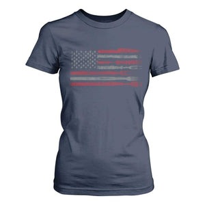 BBQ T Shirt For Women With Red Line American Flag Meat Smoker Grilling Gifts TS10 Navy Print Your Wear