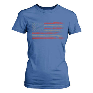 BBQ T Shirt For Women With Red Line American Flag Meat Smoker Grilling Gifts TS10 Royal Blue Print Your Wear