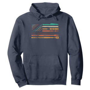 BBQ Hoodie With American Flag Brisket Butts Ribs and Freedom Grilling Gifts TS10 Navy Print Your Wear