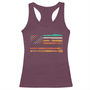 BBQ Racerback Tank Top With American Flag Brisket Butts Ribs and Freedom Grilling Gifts TS10 Maroon Print Your Wear