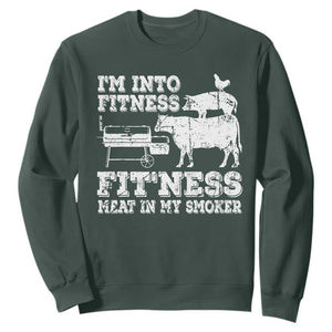 Funny BBQ Sweatshirt Meat Smoking Barbeque Griller Grilling Gifts TS10 Dark Forest Green Print Your Wear