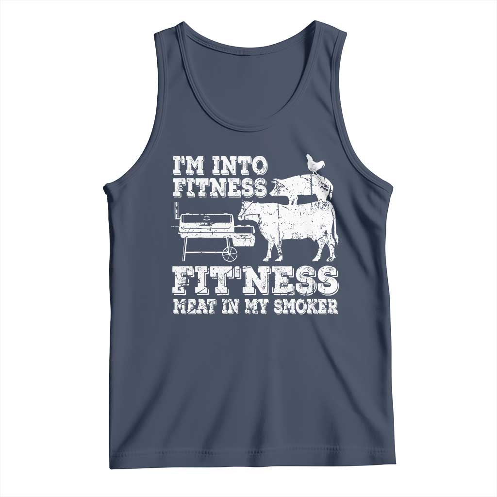 Funny BBQ Tank Top Meat Smoking Barbeque Griller Grilling Gifts TS10 Navy Print Your Wear