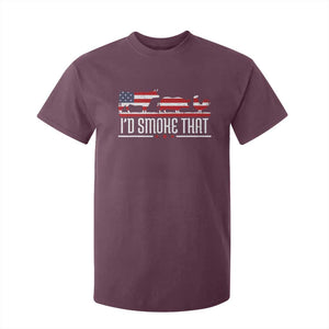 BBQ T Shirt For Kid 4th July I'd Smoke That Patriot Barbeque Cook Chef TS10 Maroon Print Your Wear