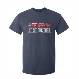 BBQ T Shirt For Kid 4th July I'd Smoke That Patriot Barbeque Cook Chef TS10 Navy Print Your Wear