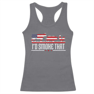 BBQ Racerback Tank Top 4th July I'd Smoke That Patriot Barbeque Cook Chef TS10 Charcoal Print Your Wear