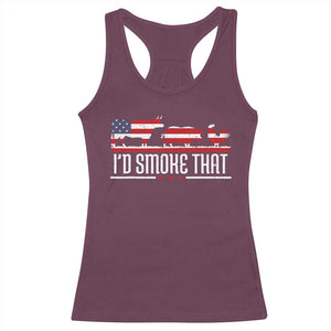 BBQ Racerback Tank Top 4th July I'd Smoke That Patriot Barbeque Cook Chef TS10 Maroon Print Your Wear