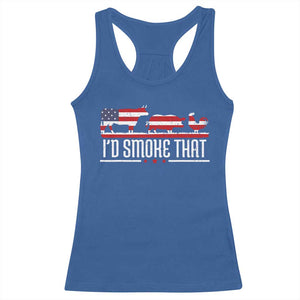 BBQ Racerback Tank Top 4th July I'd Smoke That Patriot Barbeque Cook Chef TS10 Royal Blue Print Your Wear