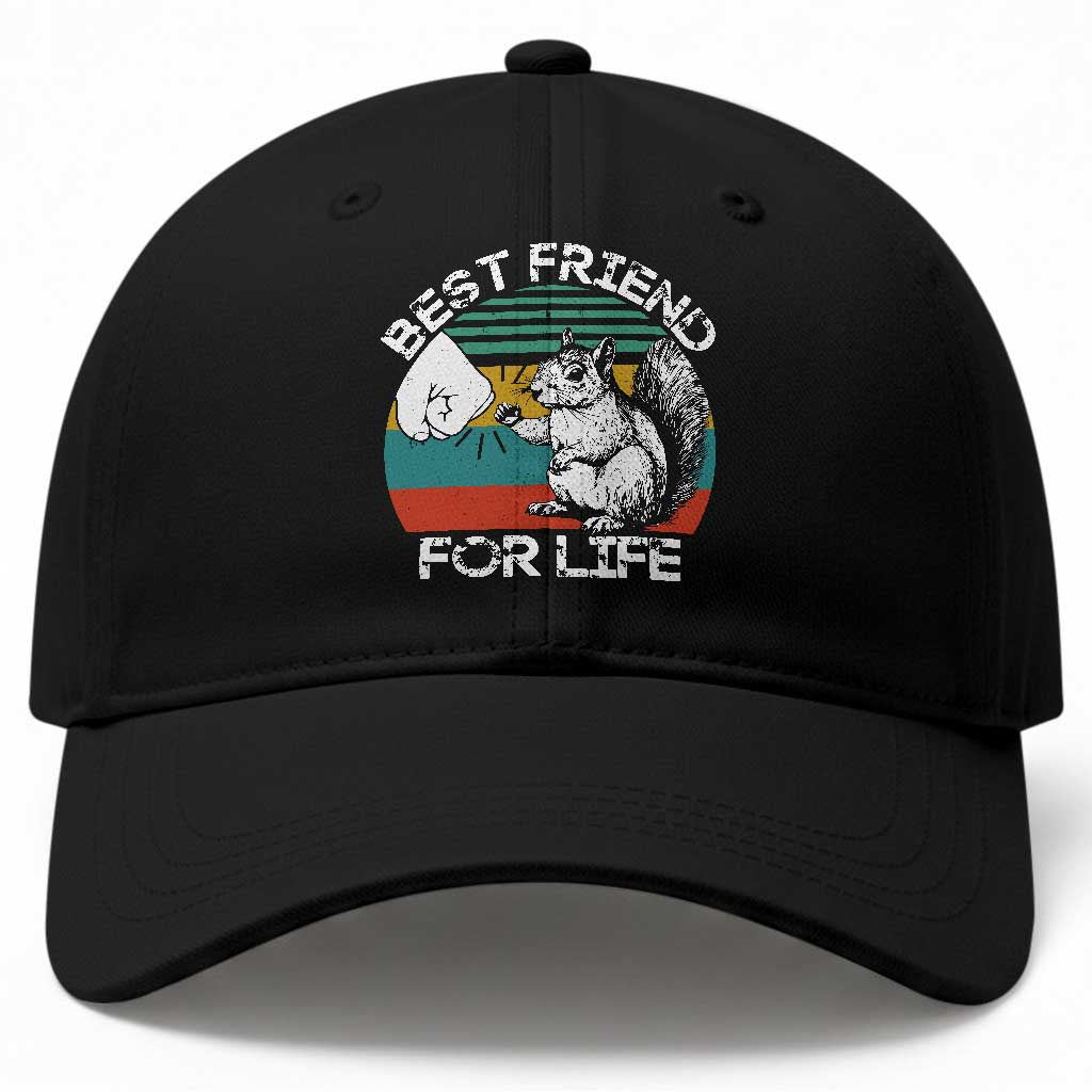 Squirrel Lover Baseball Cap Funny Vintage Squirrel Gift Best Friend For Life TS10 Print Your Wear