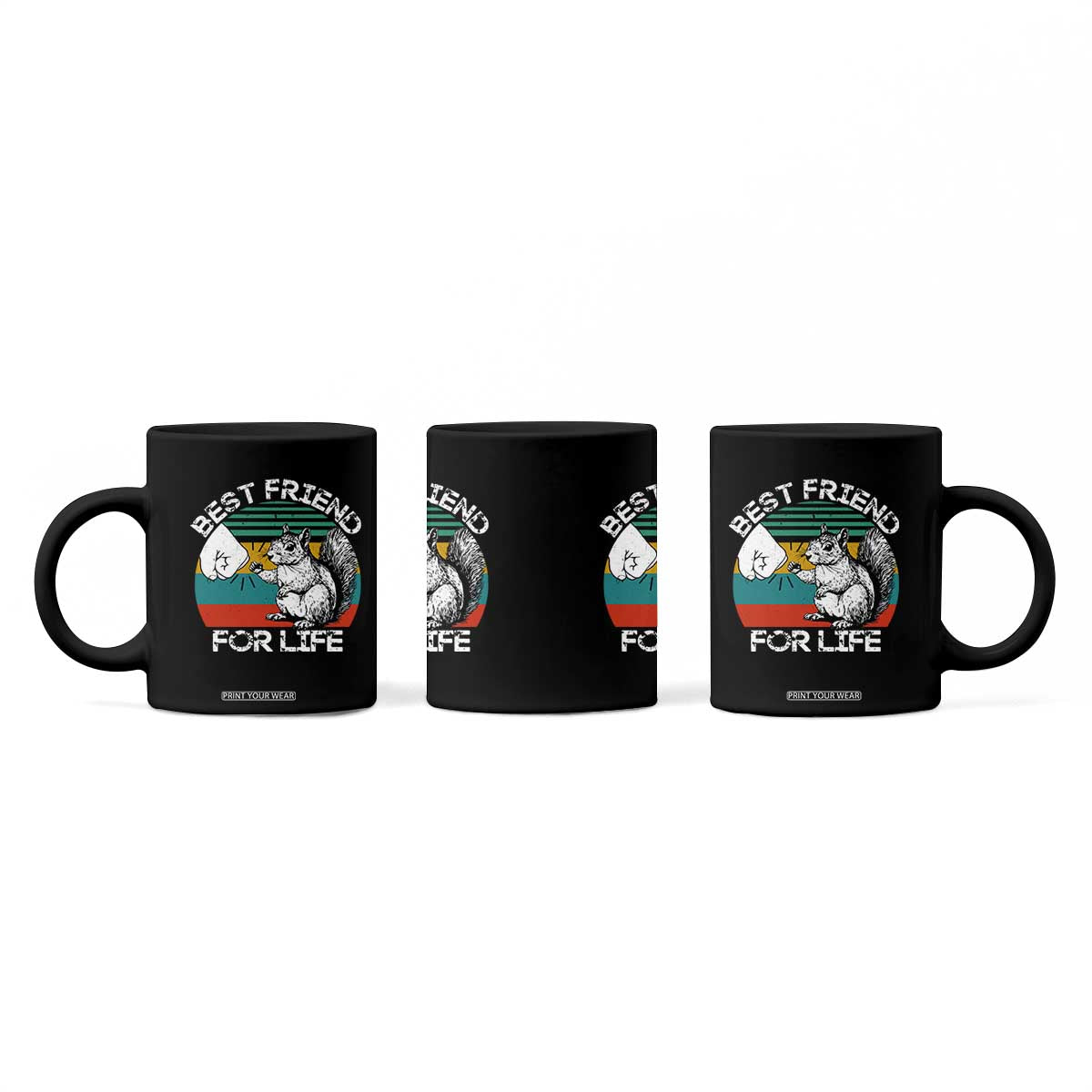 Squirrel Lover Coffee Mug Funny Vintage Squirrel Gift Best Friend For Life TS10 Print Your Wear