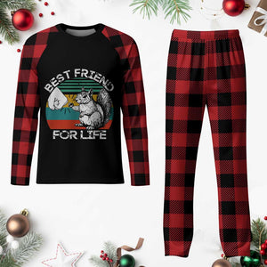 Squirrel Lover Plaid Pajama Set Funny Vintage Squirrel Gift Best Friend For Life TS10 Buffalo Plaid Print Your Wear