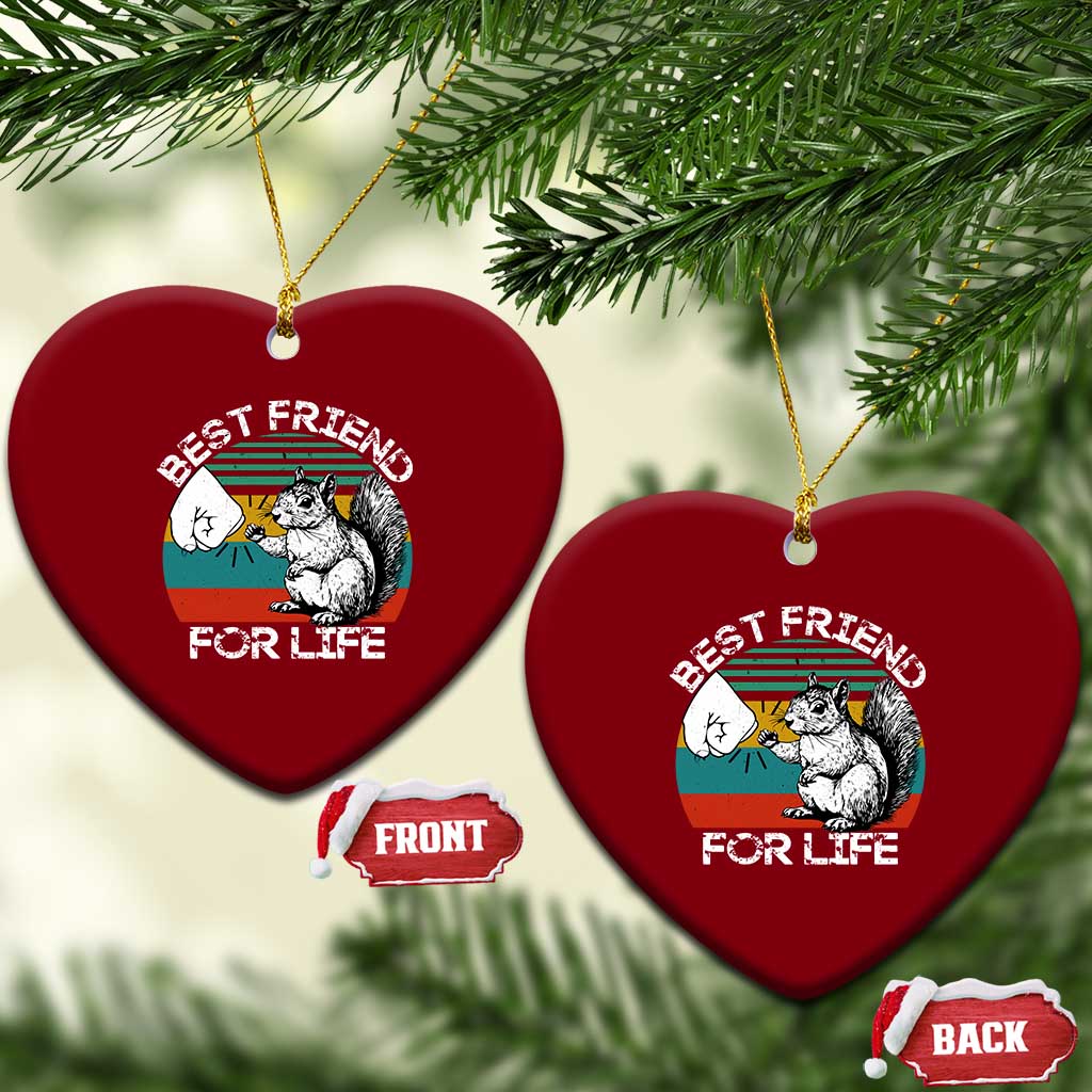 Squirrel Lover Ceramic Ornament Funny Vintage Squirrel Gift Best Friend For Life TS10 Print Your Wear