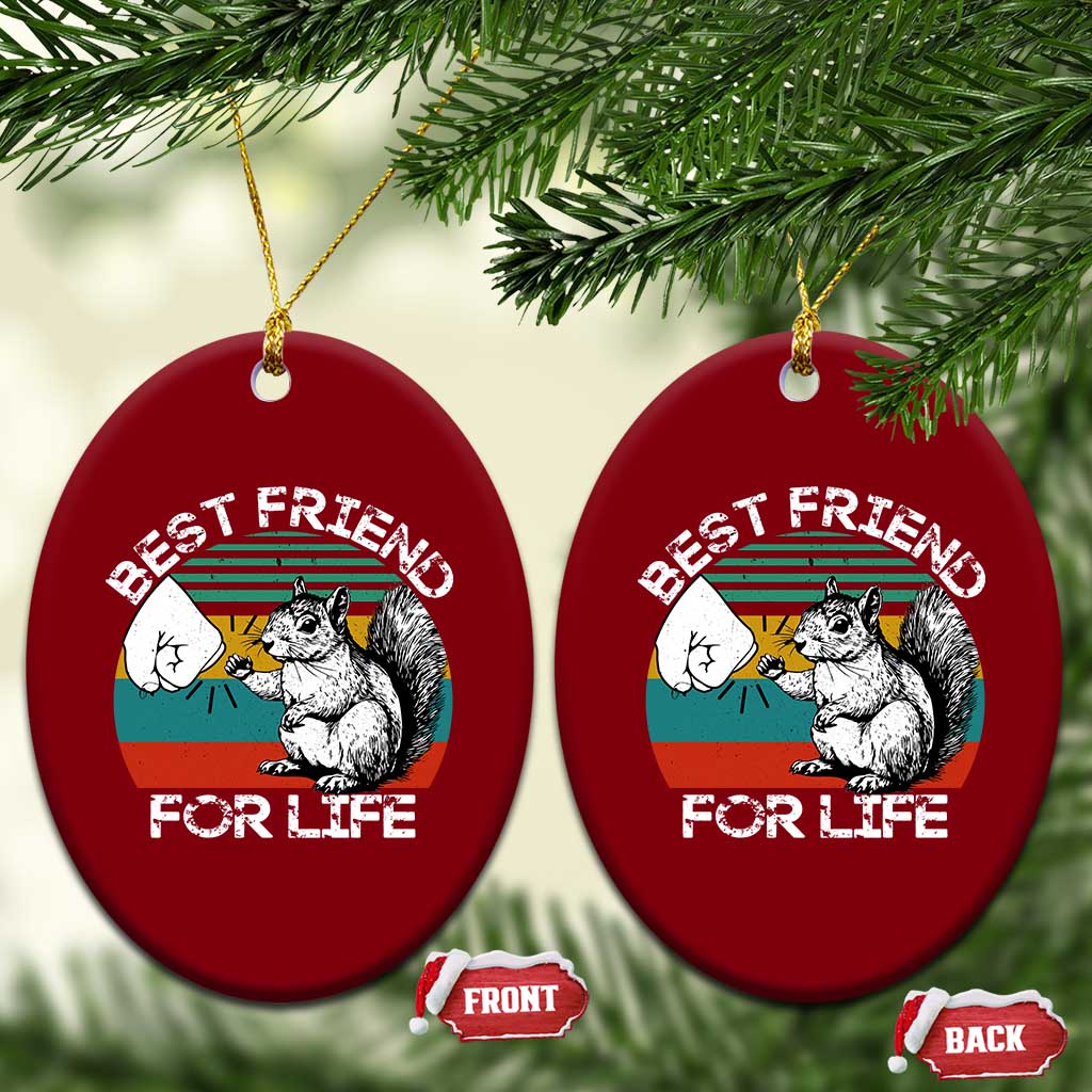 Squirrel Lover Ceramic Ornament Funny Vintage Squirrel Gift Best Friend For Life TS10 Print Your Wear