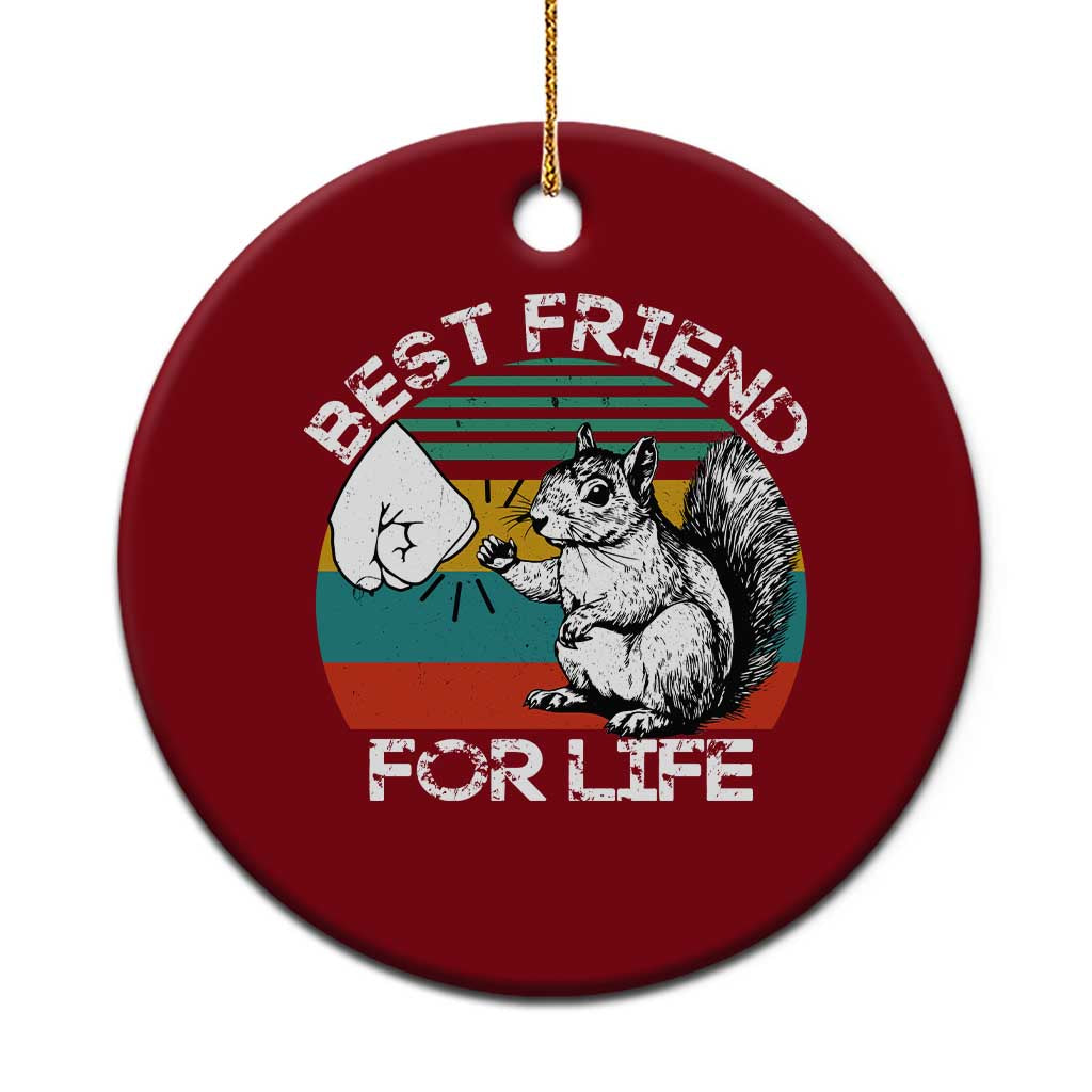 Squirrel Lover Ceramic Ornament Funny Vintage Squirrel Gift Best Friend For Life TS10 1pc Red Print Your Wear