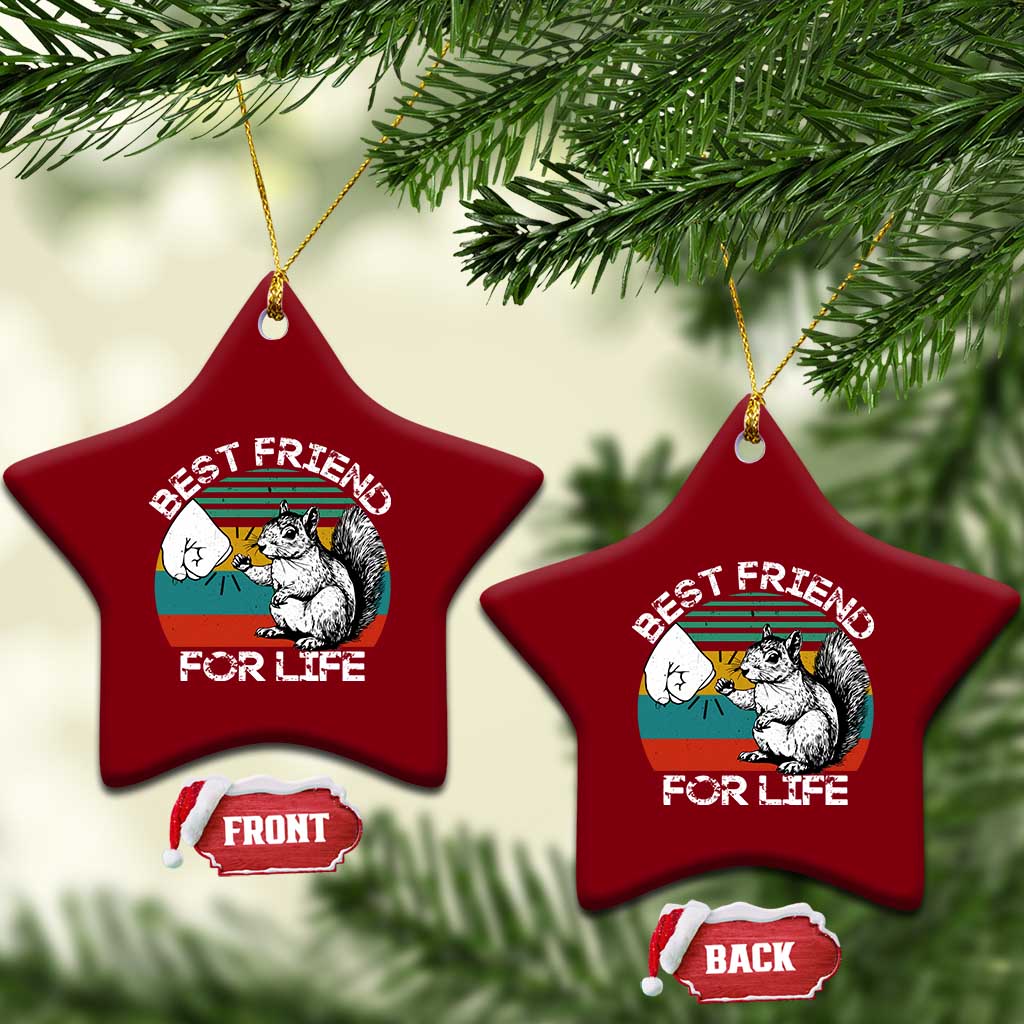 Squirrel Lover Ceramic Ornament Funny Vintage Squirrel Gift Best Friend For Life TS10 Print Your Wear