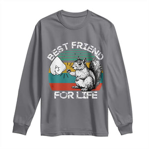 Squirrel Lover Long Sleeve Shirt Funny Vintage Squirrel Gift Best Friend For Life TS10 Charcoal Print Your Wear