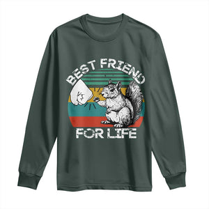 Squirrel Lover Long Sleeve Shirt Funny Vintage Squirrel Gift Best Friend For Life TS10 Dark Forest Green Print Your Wear
