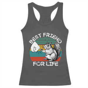 Squirrel Lover Racerback Tank Top Funny Vintage Squirrel Gift Best Friend For Life TS10 Dark Heather Print Your Wear