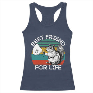 Squirrel Lover Racerback Tank Top Funny Vintage Squirrel Gift Best Friend For Life TS10 Navy Print Your Wear