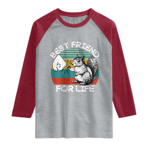 Squirrel Lover Raglan Shirt Funny Vintage Squirrel Gift Best Friend For Life TS10 Heather Gray Heather Red Print Your Wear