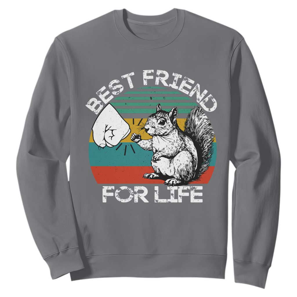 Squirrel Lover Sweatshirt Funny Vintage Squirrel Gift Best Friend For Life TS10 Charcoal Print Your Wear