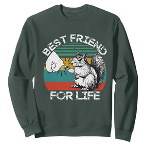 Squirrel Lover Sweatshirt Funny Vintage Squirrel Gift Best Friend For Life TS10 Dark Forest Green Print Your Wear