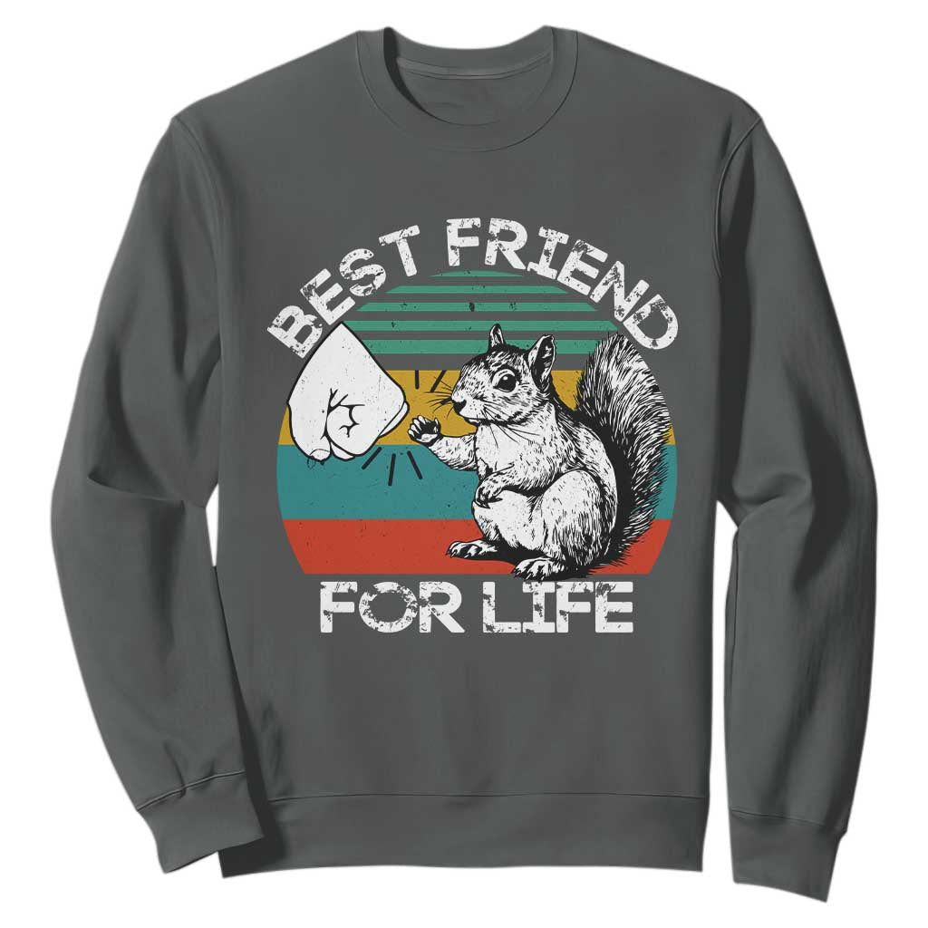 Squirrel Lover Sweatshirt Funny Vintage Squirrel Gift Best Friend For Life TS10 Dark Heather Print Your Wear