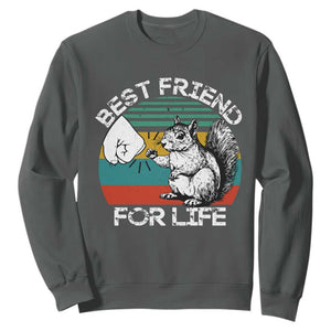 Squirrel Lover Sweatshirt Funny Vintage Squirrel Gift Best Friend For Life TS10 Dark Heather Print Your Wear