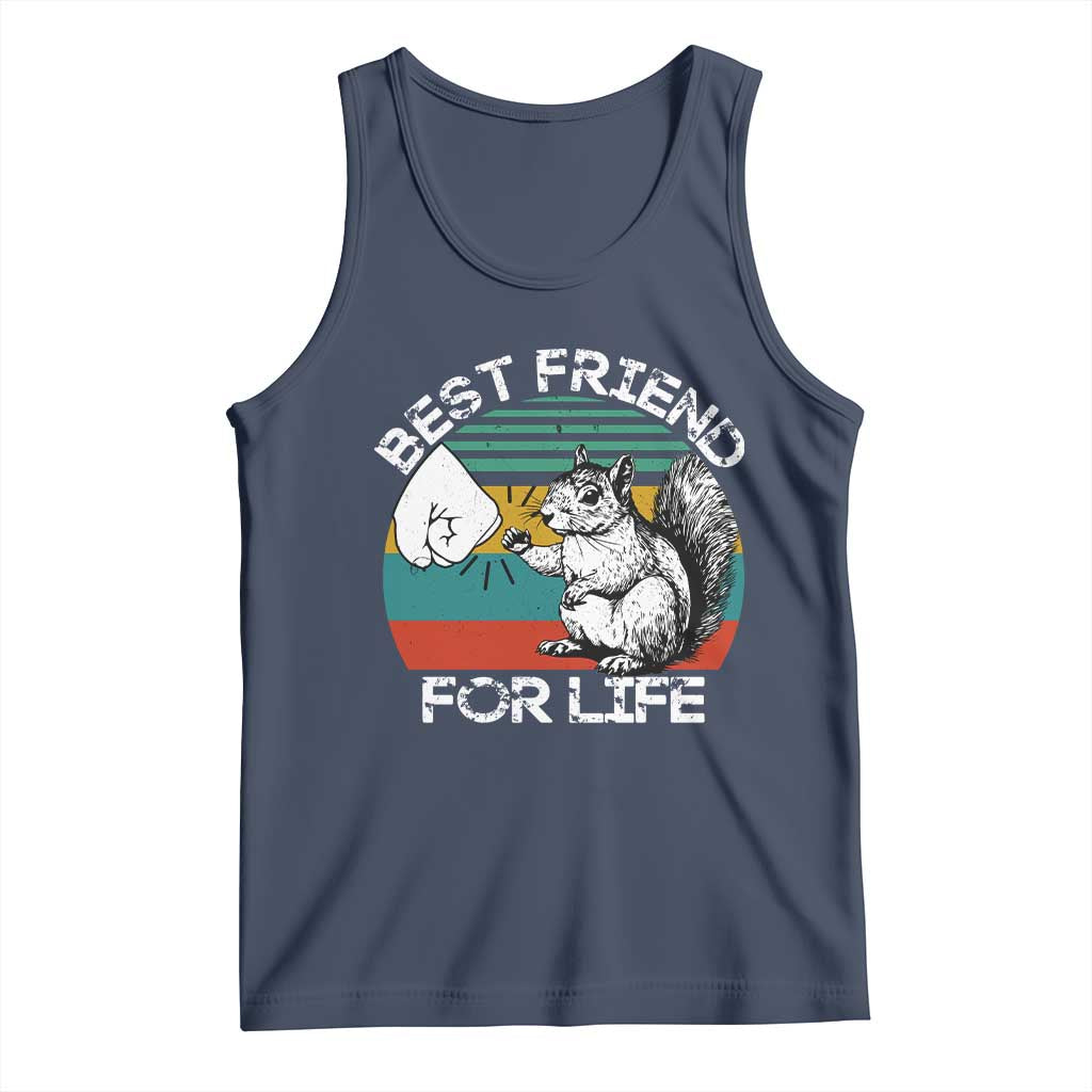 Squirrel Lover Tank Top Funny Vintage Squirrel Gift Best Friend For Life TS10 Navy Print Your Wear