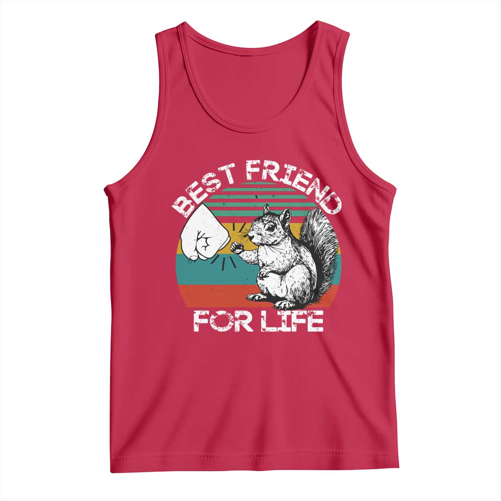 Squirrel Lover Tank Top Funny Vintage Squirrel Gift Best Friend For Life TS10 Red Print Your Wear