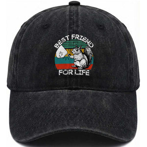 Squirrel Lover Washed Cotton Baseball Cap Funny Vintage Squirrel Gift Best Friend For Life TS10 Print Your Wear