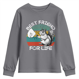 Squirrel Lover Youth Sweatshirt Funny Vintage Squirrel Gift Best Friend For Life TS10 Charcoal Print Your Wear