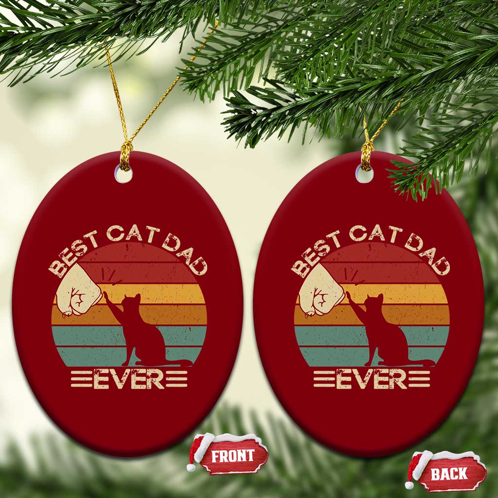 Best Cat Dad Ever Ceramic Ornament Funny Cat Lover Gift Fathers Day TS10 Print Your Wear