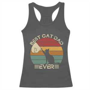 Best Cat Dad Ever Racerback Tank Top Funny Cat Lover Gift Fathers Day TS10 Dark Heather Print Your Wear