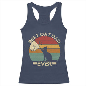 Best Cat Dad Ever Racerback Tank Top Funny Cat Lover Gift Fathers Day TS10 Navy Print Your Wear