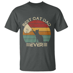 Best Cat Dad Ever T Shirt Funny Cat Lover Gift Fathers Day TS10 Dark Heather Print Your Wear