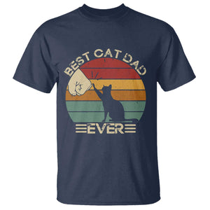 Best Cat Dad Ever T Shirt Funny Cat Lover Gift Fathers Day TS10 Navy Print Your Wear
