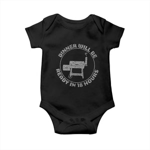 BBQ Baby Onesie Dinner Will Be Ready in 18 Hours Meat Smoker TS10 Black Print Your Wear