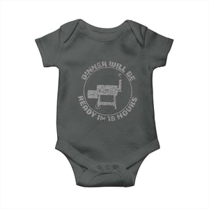 BBQ Baby Onesie Dinner Will Be Ready in 18 Hours Meat Smoker TS10 Dark Heather Print Your Wear