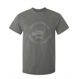 BBQ T Shirt For Kid Dinner Will Be Ready in 18 Hours Meat Smoker TS10 Military Green Print Your Wear