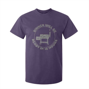 BBQ T Shirt For Kid Dinner Will Be Ready in 18 Hours Meat Smoker TS10 Purple Print Your Wear