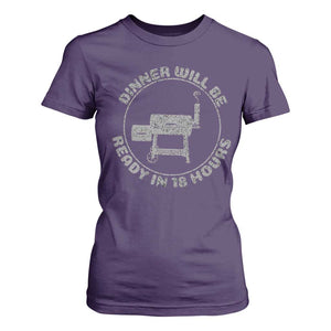 BBQ T Shirt For Women Dinner Will Be Ready in 18 Hours Meat Smoker TS10 Purple Print Your Wear