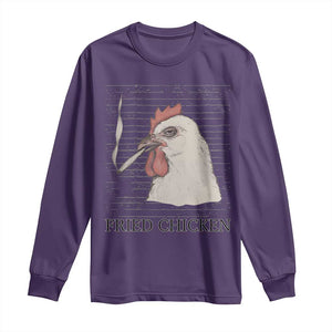 Fried Chicken 420 Long Sleeve Shirt Funny Weed Stoner Cannabis TS10 Purple Print Your Wear