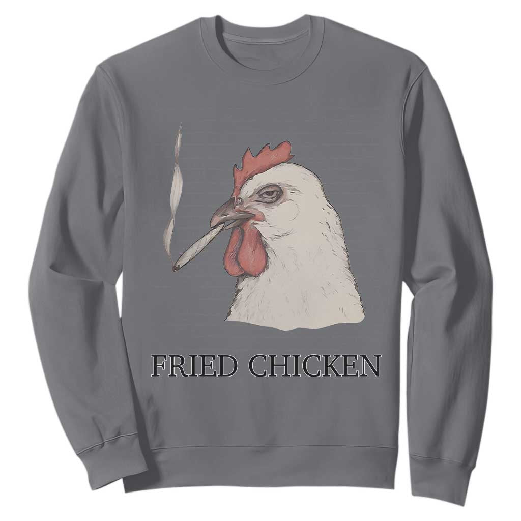 Fried Chicken 420 Sweatshirt Funny Weed Stoner Cannabis TS10 Charcoal Print Your Wear