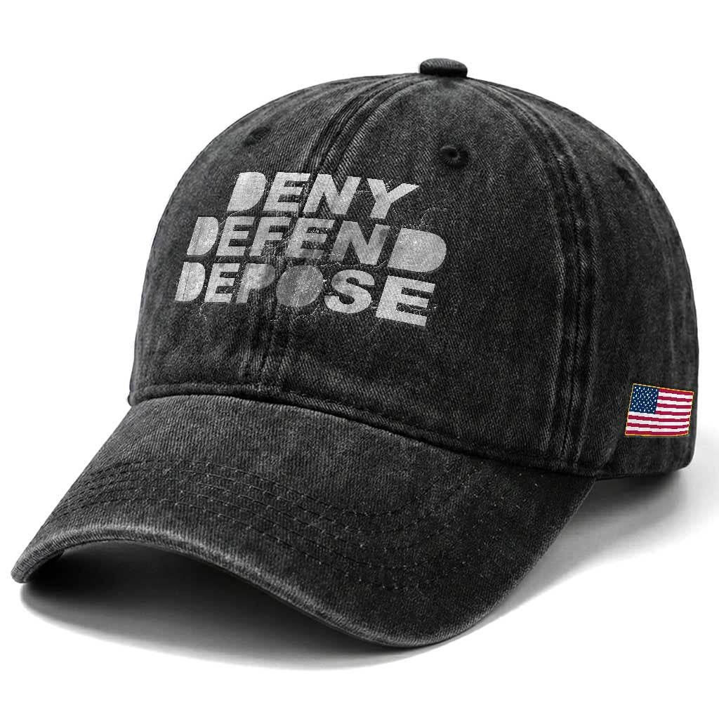 Deny Defend Depose Washed Cotton Baseball Cap Unisex Classic TS10 Print Your Wear