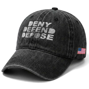 Deny Defend Depose Washed Cotton Baseball Cap Unisex Classic TS10 Print Your Wear