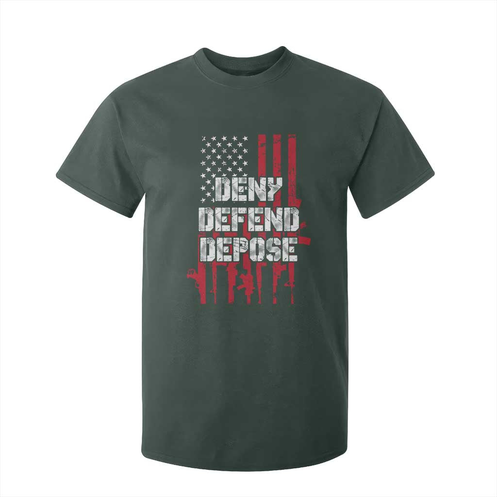 Deny Defend Depose T Shirt For Kid Guns American Flag TS10 Dark Forest Green Print Your Wear