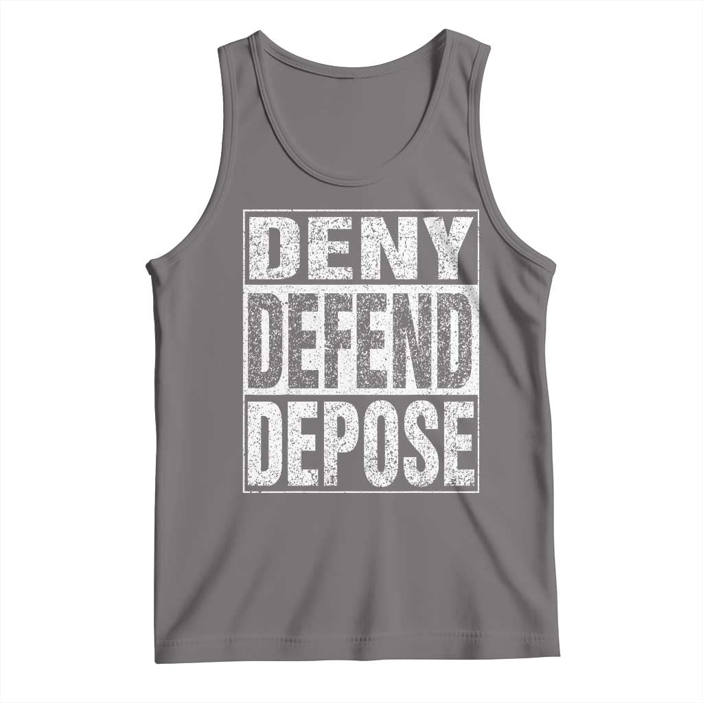Deny Defend Depose Tank Top Healthcare TS10 Deep Heather Print Your Wear