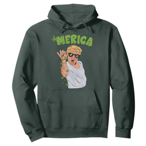 Trump Bae Smoking Weed Cannabis Hoodie Merica Funny Marijuana Bud Stoner 420 Gift TS10 Dark Forest Green Print Your Wear